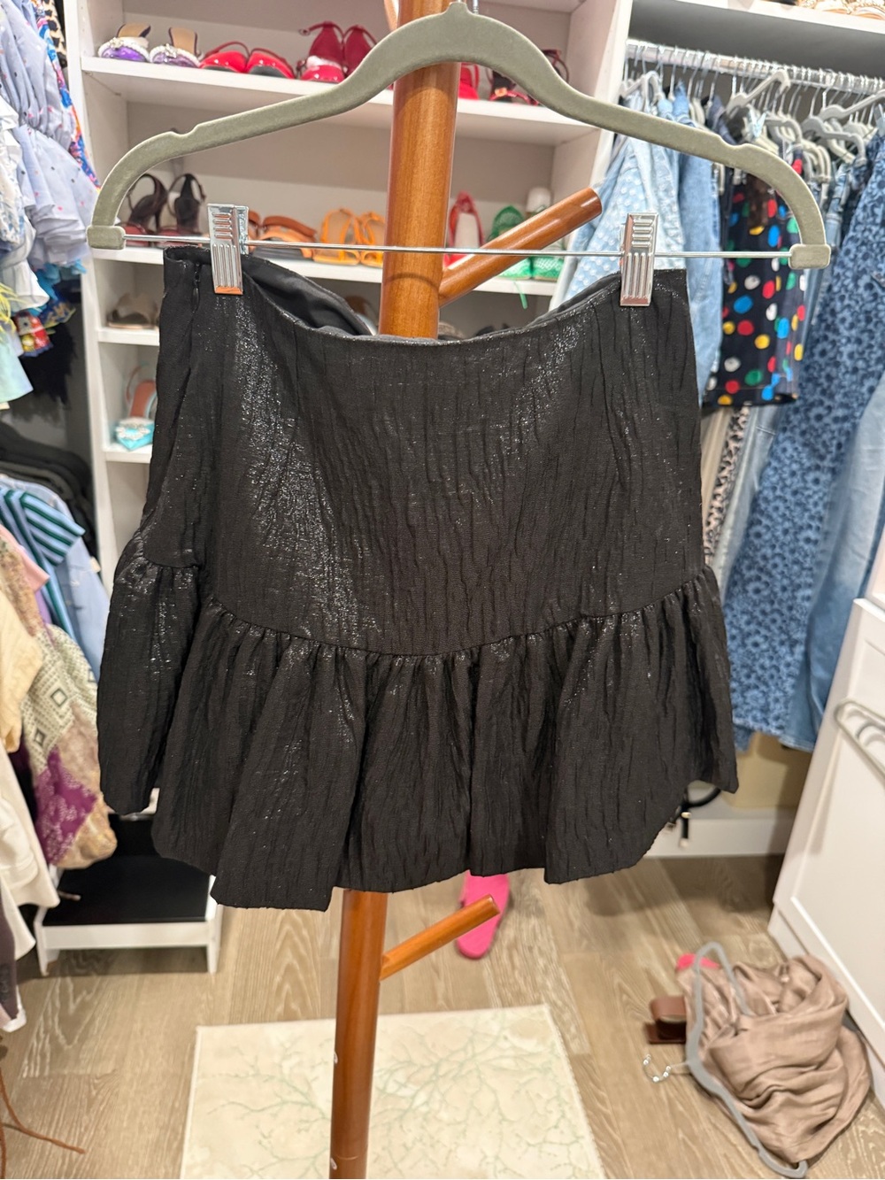 Zara Black Ruffled Mini Skort - Women